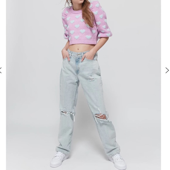 NWT For Love & Lemons Scarlet Puff Sleeve Sweater - Picture 2 of 14